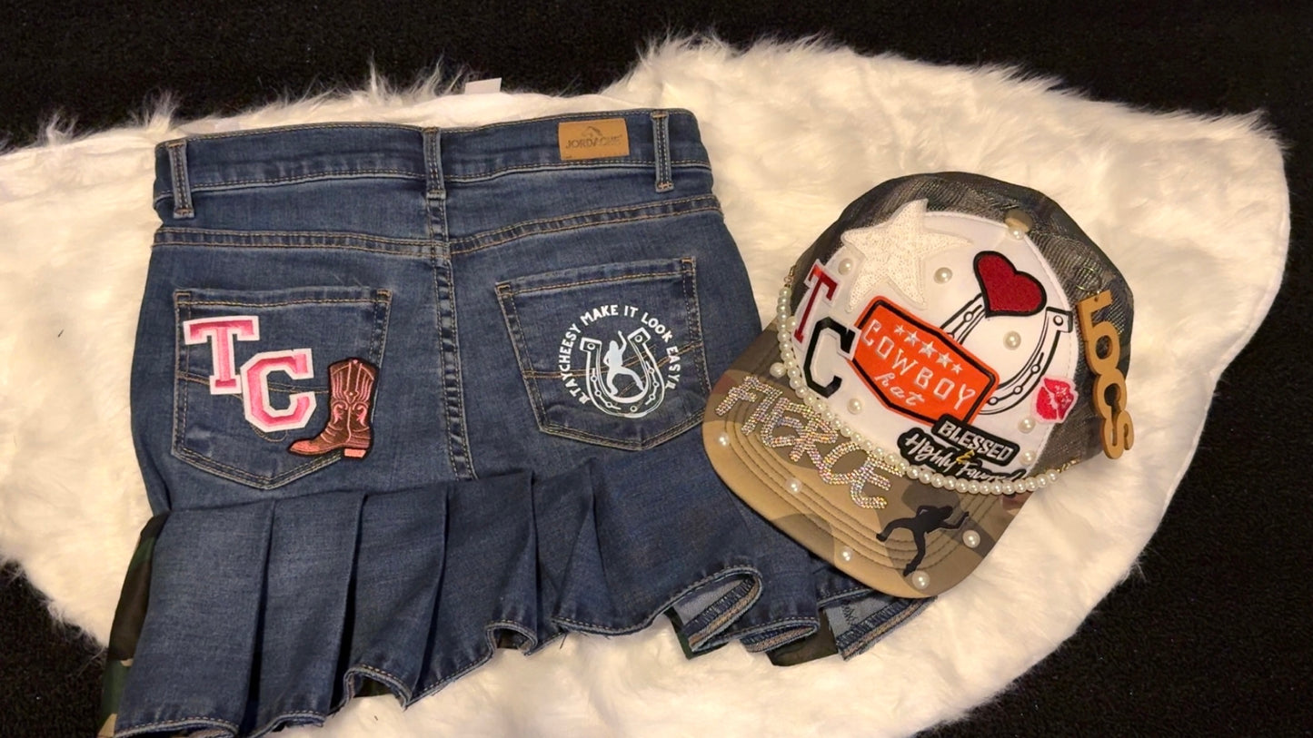 Custom Truckers Hat & Skirt Set