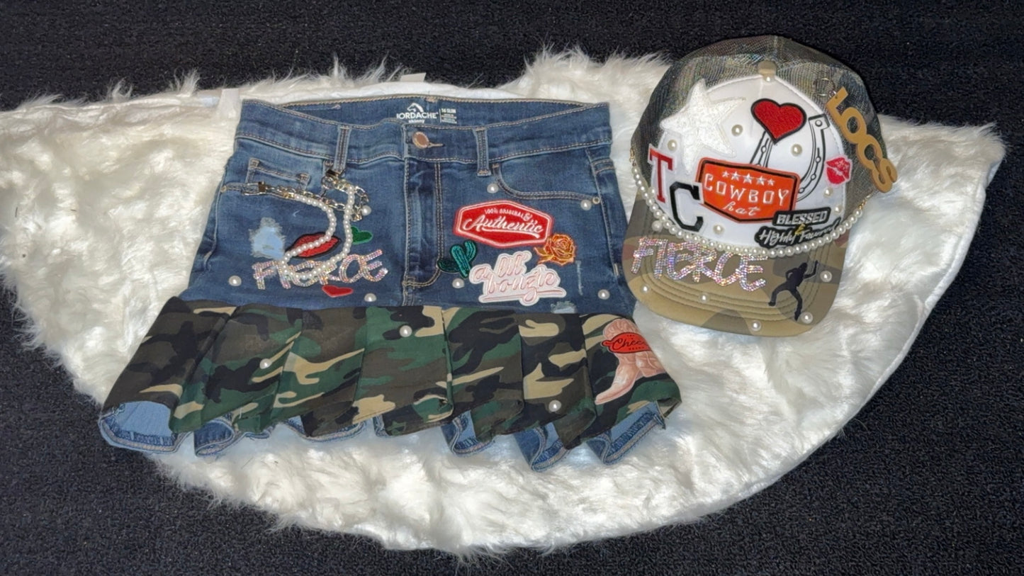 Custom Truckers Hat & Skirt Set