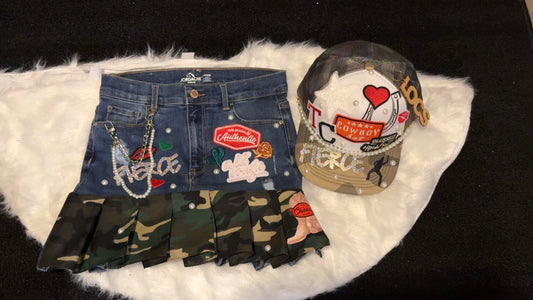 Custom Truckers Hat & Skirt Set