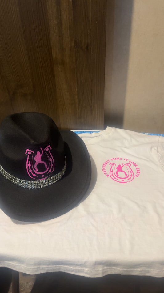Tay Cheesy Crop Top and Cowboy Hat